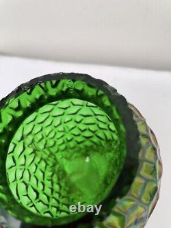 Art Nouveau Kralik Honeycomb/ Diaspora Irridescent Thorn Footed Glass Vase
