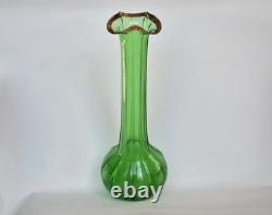 Art Nouveau Murano N Martinuzzi Vittorio Zecchin Costolato Ribbed Glass Vase