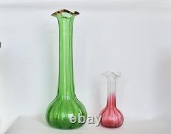 Art Nouveau Murano N Martinuzzi Vittorio Zecchin Costolato Ribbed Glass Vase