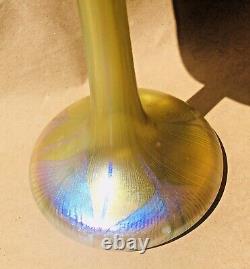 Art Nouveau Quezal 12.5 Art Glass Trumpet Vase