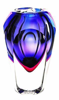 Artistic Purple Art Glass Vase A Beautiful Focal Point Home Office Décor