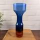 Aseda B5/610-b Bo Borgstrom Swedish Art Glass Vase Blue Orange Mcm