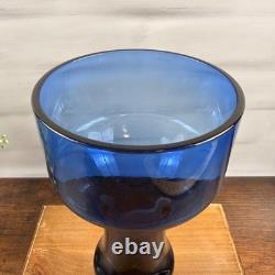 Aseda B5/610-B Bo Borgstrom Swedish Art Glass Vase Blue Orange MCM