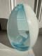 Asymmetric Blue White Cased Art Glass Egg Vase Signed Star Pontil Mark