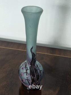 Authentic Émile Gallé Art Nouveau Cameo Glass Vase'Muguet' Ex-Culloden Hotel