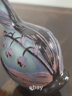 Authentic Émile Gallé Art Nouveau Cameo Glass Vase'Muguet' Ex-Culloden Hotel