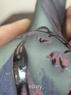 Authentic Émile Gallé Art Nouveau Cameo Glass Vase'Muguet' Ex-Culloden Hotel