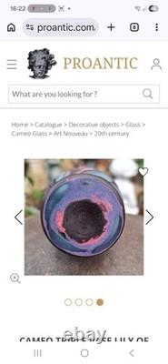 Authentic Émile Gallé Art Nouveau Cameo Glass Vase'Muguet' Ex-Culloden Hotel