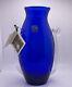 Blenko Millenium Sapphire Blue Art Glass Vase -signed