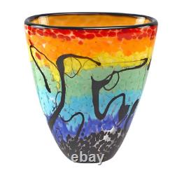 Badash Crystal Allura Murano Style Art Glass 8 Oval Vase