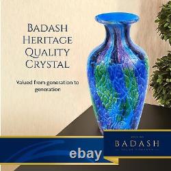 Badash Firestorm Murano-Style Art Glass Vase 10 Tall Decorative Mouth-Blow