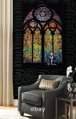 Banksy Prayer Church Window Stained Glass Cool Painting Canvas Print Wall Art