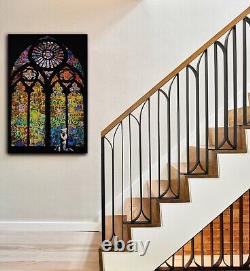 Banksy Prayer Church Window Stained Glass Cool Painting Canvas Print Wall Art