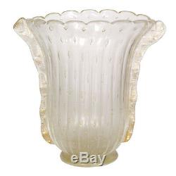 Barovier & Toso Murano Glass Vaso Art Deco Vase Signed Gold Leaf Dipped VM 71
