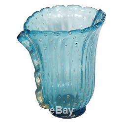 Barovier & Toso Murano Glass Vaso Art Deco Vase Signed Gold Leaf Dipped VM 84