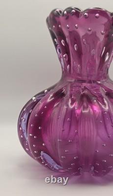 Barovier & Toso Murano Italy Large Bullicante Cased Glass Vase Italy 1930s-1950s