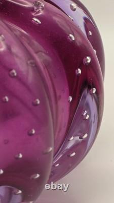 Barovier & Toso Murano Italy Large Bullicante Cased Glass Vase Italy 1930s-1950s