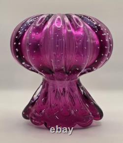 Barovier & Toso Murano Italy Large Bullicante Cased Glass Vase Italy 1930s-1950s