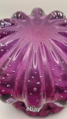 Barovier & Toso Murano Italy Large Bullicante Cased Glass Vase Italy 1930s-1950s
