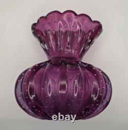 Barovier & Toso Murano Italy Large Bullicante Cased Glass Vase Italy 1930s-1950s