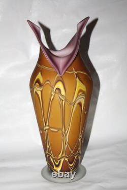 Beautiful 17 Hand Blown Baijab Essie Zareh Signed Multi-Layer Art Glass Vase
