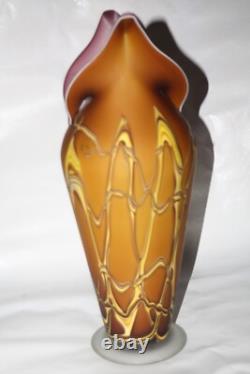 Beautiful 17 Hand Blown Baijab Essie Zareh Signed Multi-Layer Art Glass Vase