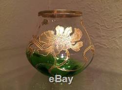 Beautiful Bohemian Moser or Mont Joye Art Nouveau Glass Vase