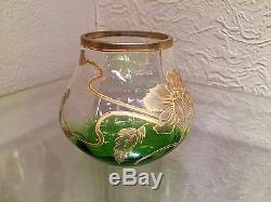 Beautiful Bohemian Moser or Mont Joye Art Nouveau Glass Vase