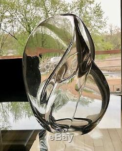 Beautiful John Bingham Modern Art Abstract Glass Sculpture Signed Vase