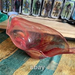 Beautiful Large Vintage Murano Style Red Art Glass Bowl C1960. Signed, bargain