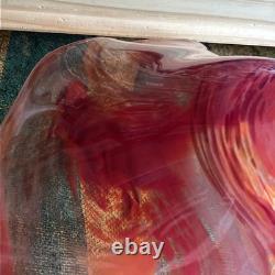 Beautiful Large Vintage Murano Style Red Art Glass Bowl C1960. Signed, bargain