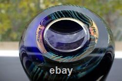 Beautiful Orient and Flume Early XLarge Art Glass Iridescent Vase Signed & Dated