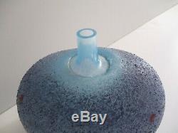 Bertil Vallien Glass Sculpture Kosta Boda Signed Modernism Vase Pot Vessel Pop