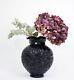 Black Glass Vase Edvin Ollers Elme Glassworks, Sweden 1930s