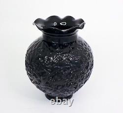 Black Glass Vase Edvin Ollers Elme Glassworks, Sweden 1930s