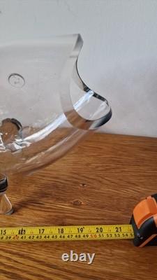 Blenko 971L 21inch Clear Glass 1950s Iconic Whale Fish Art Glass Vase