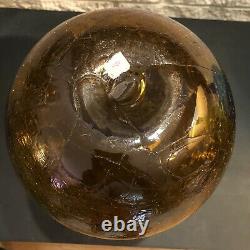 Blenko Art Glass 980L Amber Crackle Winslow Anderson Estate 11 1/2 Vase