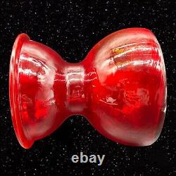 Blenko Red UV Glows Uranium Vase Art Glass Vintage 6T 5.5W