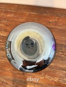 Blenko Shiny glass pill vase. Handblown