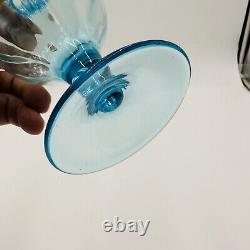 Blown Glass Bud Vase in the Manner of Napoleone Martinuzzi Blue Aqua Decor