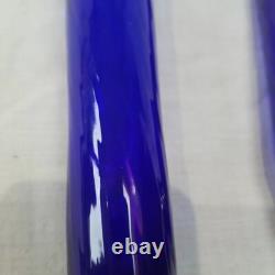 Blue Glass Bird Set Blue Bird Clear glass cobalt blue Stem Vases Decor Set 3