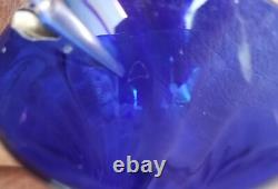 Blue Glass Bird Set Blue Bird Clear glass cobalt blue Stem Vases Decor Set 3