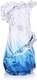 Blue Glass Vase, Hand Blown Art Glass Vase For Coastal Home Decor