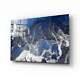 Blue And White Abstract Classic Glass Wall Art