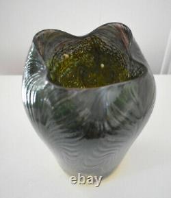 Bohemian Art Nouveau Jugendstil Irridescent Glass Vase