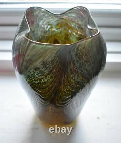 Bohemian Art Nouveau Jugendstil Irridescent Glass Vase