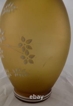 Bohemian Florentine Art Cameo enamel painted art glass vase. C1890
