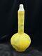 Bohemian Moser Antique Art Glass Stick Neck Vase/bottle Enamel Yellow