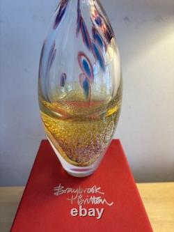 Braybrook and Britten English art glass vase signed Allister Malcolm