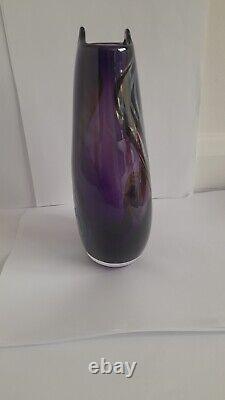 Braybrook and britten allister malcolm amethyst vortex glass vase signed